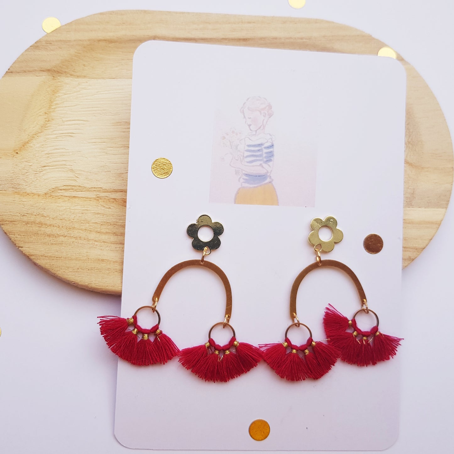 Les Philippines : boucles d'oreilles pompons