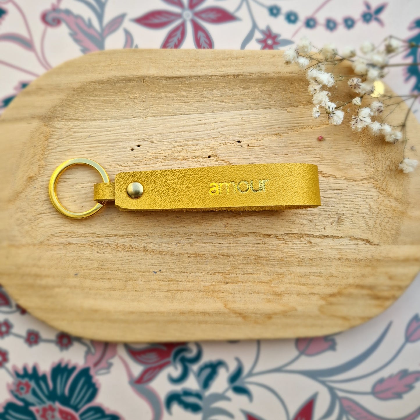 Porte-clefs en cuir Amour