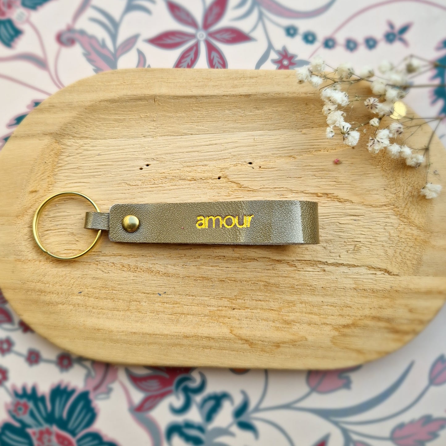 Porte-clefs en cuir Amour