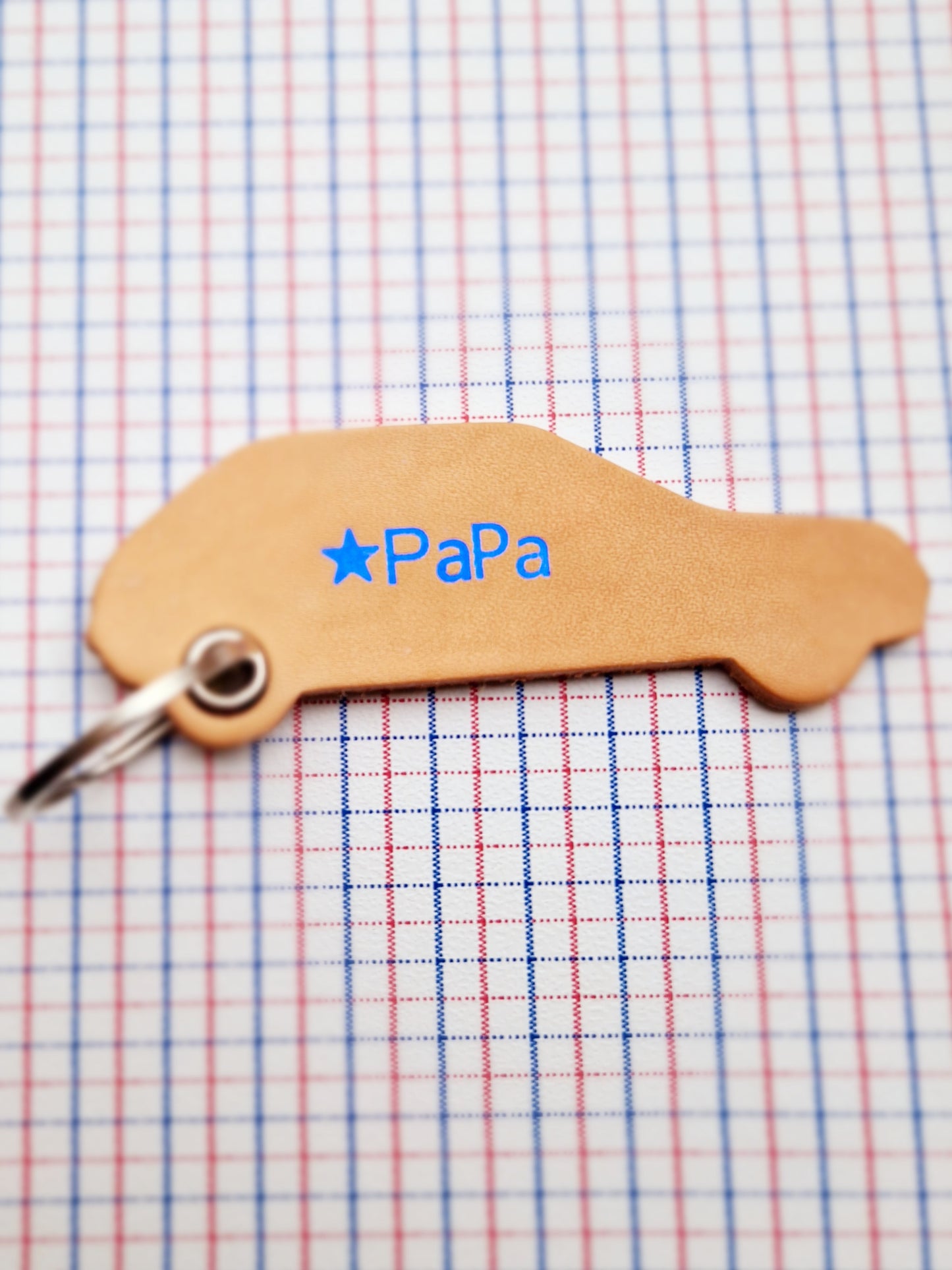 Porte clé cuir Papa bolide