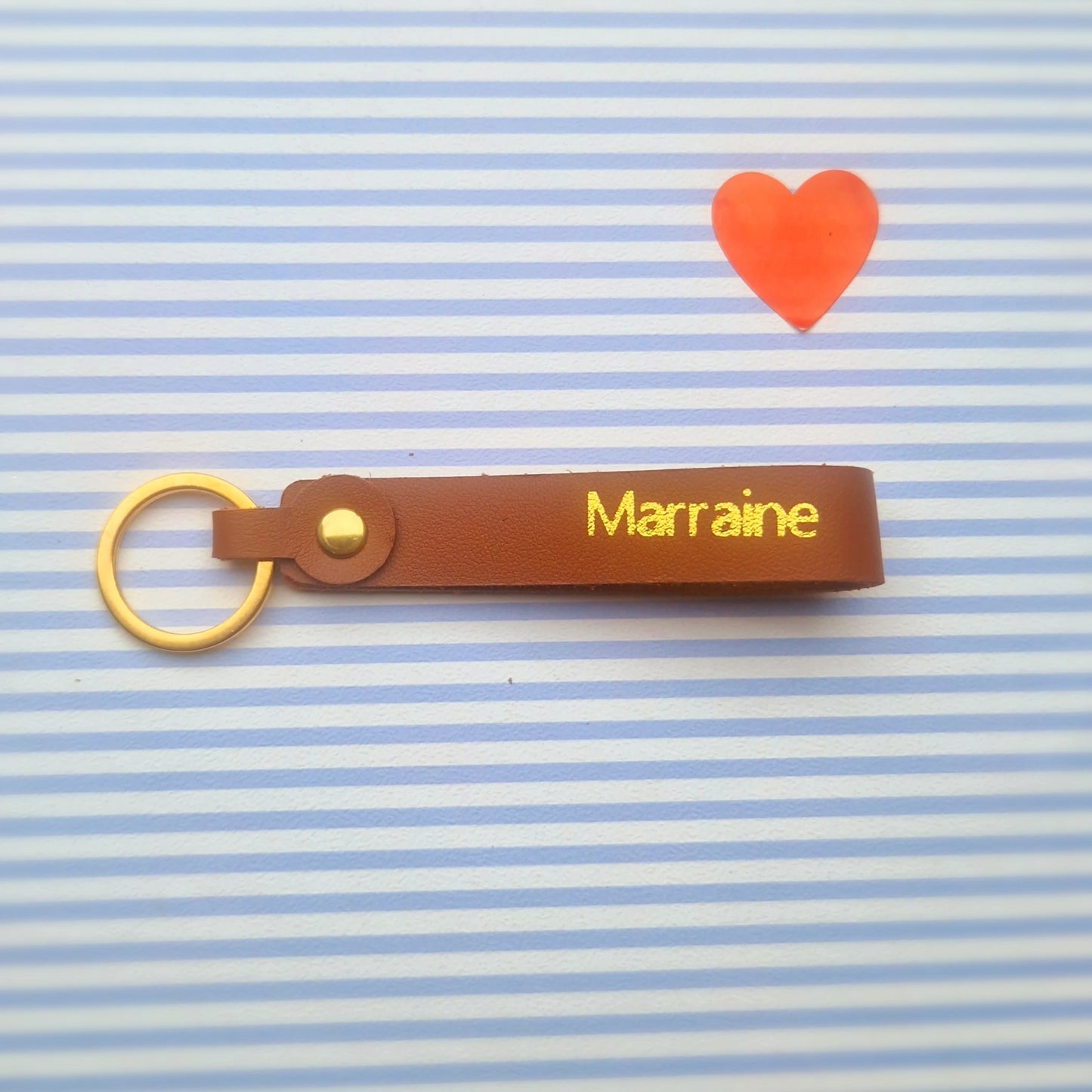 Porte clés cuir Marraine