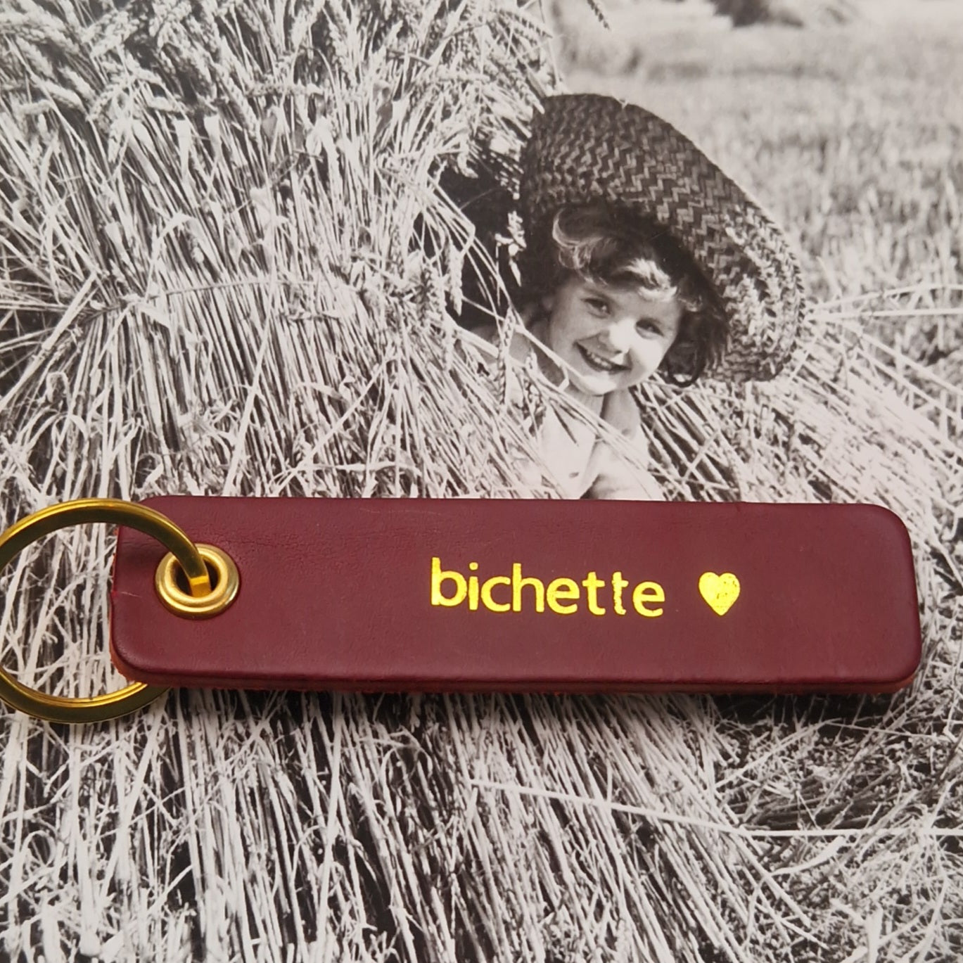 Porte clés cuir Bichette