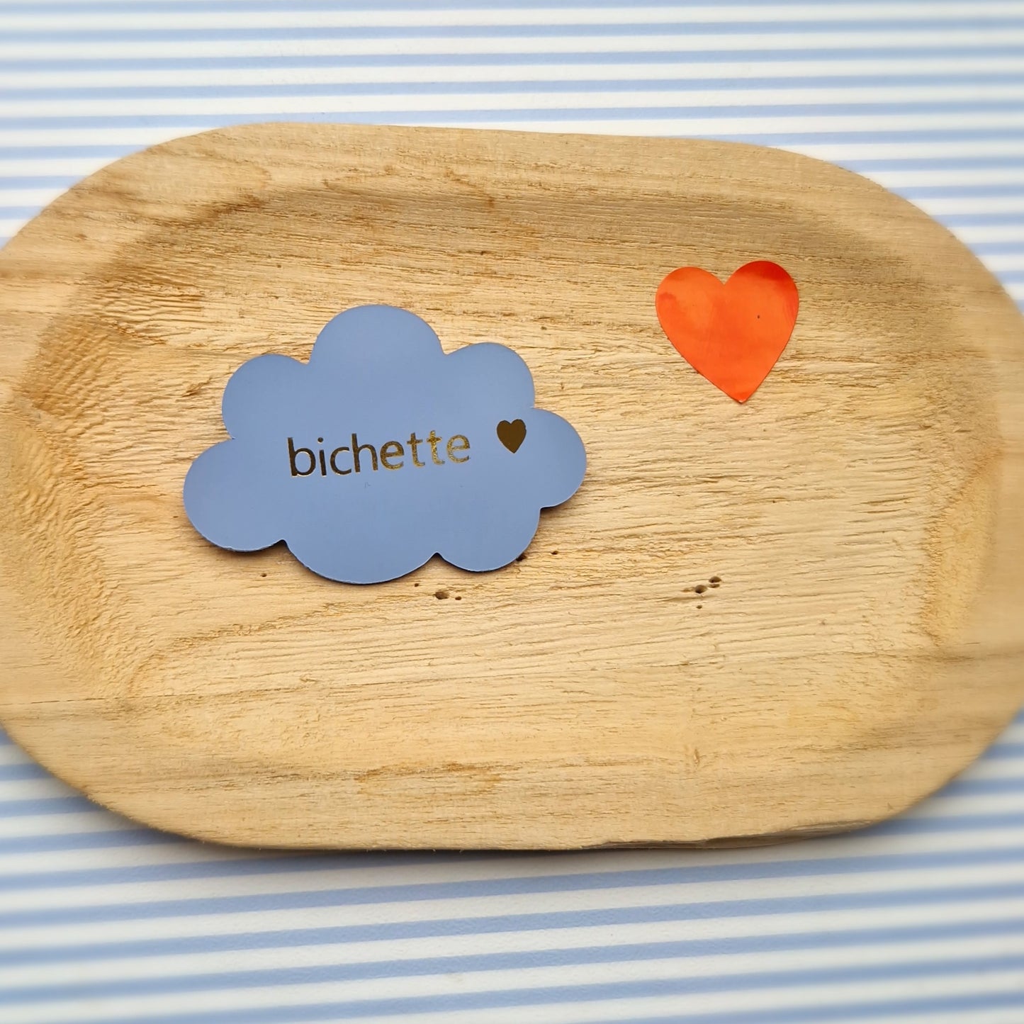 Broche nuage cuir Bichette
