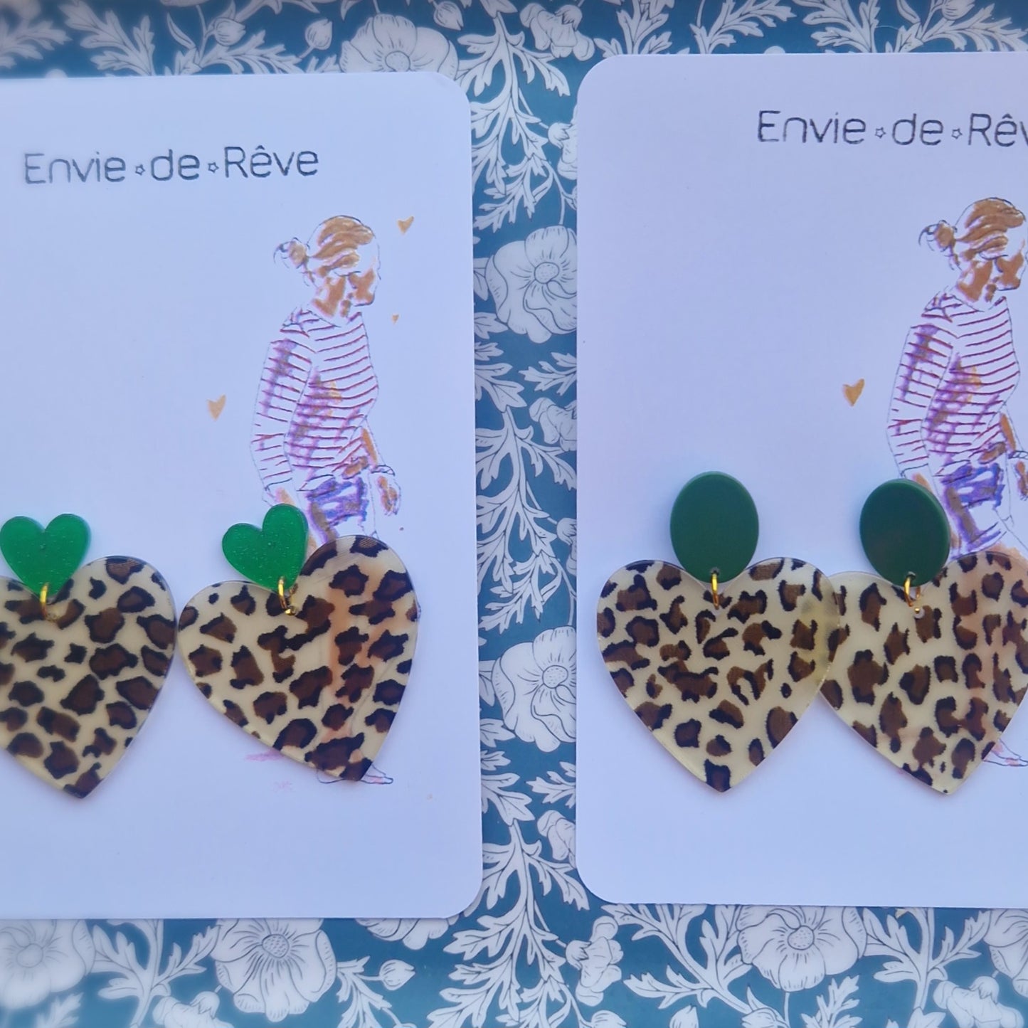 Boucles  coeur léopard Sophie