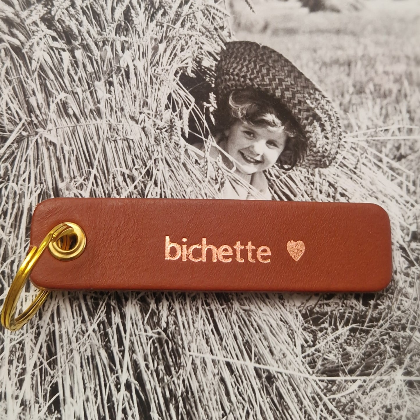 Porte clés cuir  Bichette