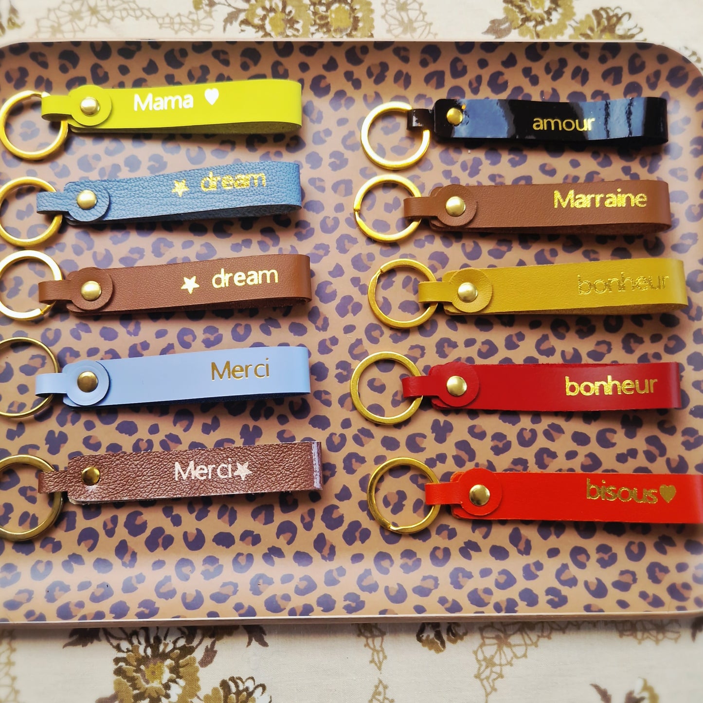 Porte-clefs en cuir lanière