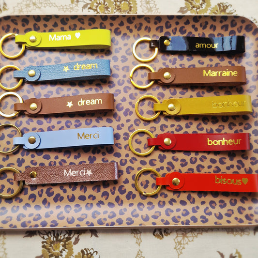 Porte-clefs en cuir lanière
